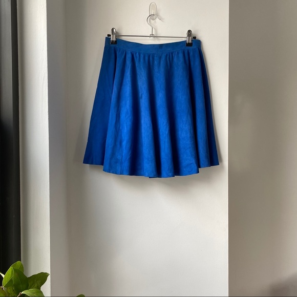 ETIENNE DERŒUX Cobalt Blue Suede Skirt - Picture 2 of 8
